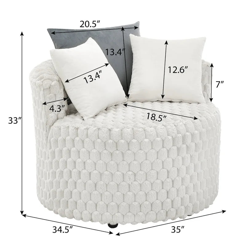 Fauteuil à roulettes Off White 35, rembourré en 3D