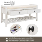 Banc de rangement polyvalent d'entrée de ferme 39 avec 2 tiroirs et 1 étagère à chaussures