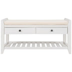 Banc de rangement polyvalent d'entrée de ferme 39 avec 2 tiroirs et 1 étagère à chaussures