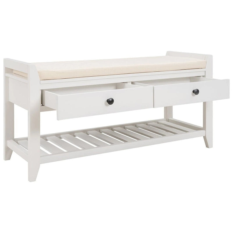 Banc de rangement polyvalent d'entrée de ferme 39 avec 2 tiroirs et 1 étagère à chaussures