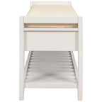 Banc de rangement polyvalent d'entrée de ferme 39 avec 2 tiroirs et 1 étagère à chaussures