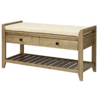 Banc de rangement polyvalent d'entrée de ferme 39 avec 2 tiroirs et 1 étagère à chaussures