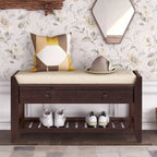 Banc de rangement polyvalent d'entrée de ferme 39 avec 2 tiroirs et 1 étagère à chaussures