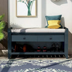 Banc de rangement polyvalent d'entrée de ferme 39 avec 2 tiroirs et 1 étagère à chaussures