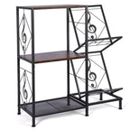 Table tourne-disque avec rangement pour disques vinyles - 27,5 x 11,8 x 32,5 pouces