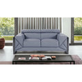 Causeuse italienne en cuir bleu clair et noir, 75 po