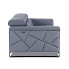 Causeuse italienne en cuir bleu clair et noir, 75 po