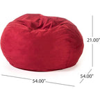 Pouf géant de 1,5 m en mousse déchiquetée avec housse amovible en microfibre suédée, assise confortable et relaxante pour enfants et adultes.