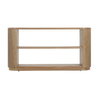 Console étroite d'entrée moderne - Table de canapé mince avec étagère ouverte et grain de bois élégant, table de couloir multifonctionnelle