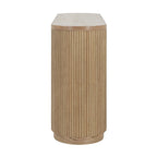 Console étroite d'entrée moderne - Table de canapé mince avec étagère ouverte et grain de bois élégant, table de couloir multifonctionnelle