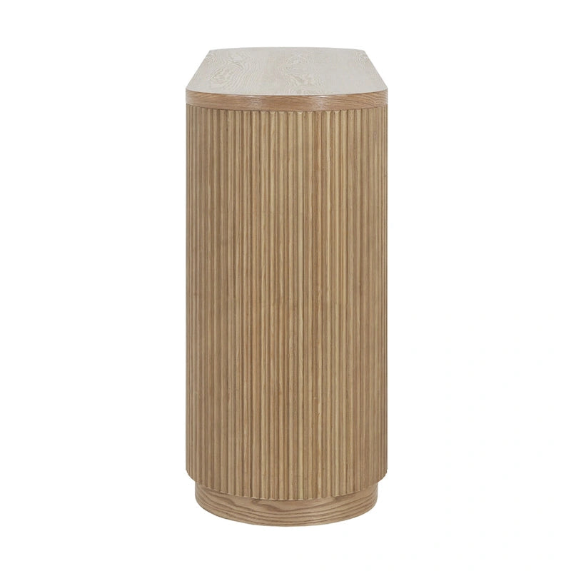 Console étroite d'entrée moderne - Table de canapé mince avec étagère ouverte et grain de bois élégant, table de couloir multifonctionnelle