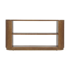 Console étroite d'entrée moderne - Table de canapé mince avec étagère ouverte et grain de bois élégant, table de couloir multifonctionnelle