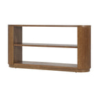 Console étroite d'entrée moderne - Table de canapé mince avec étagère ouverte et grain de bois élégant, table de couloir multifonctionnelle
