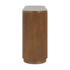 Console étroite d'entrée moderne - Table de canapé mince avec étagère ouverte et grain de bois élégant, table de couloir multifonctionnelle