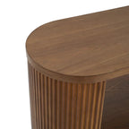 Console étroite d'entrée moderne - Table de canapé mince avec étagère ouverte et grain de bois élégant, table de couloir multifonctionnelle