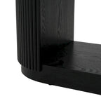 Console étroite d'entrée moderne - Table de canapé mince avec étagère ouverte et grain de bois élégant, table de couloir multifonctionnelle