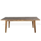 Table à manger, bois d'acacia brun clair, rectangulaire, plateau de 218 cm