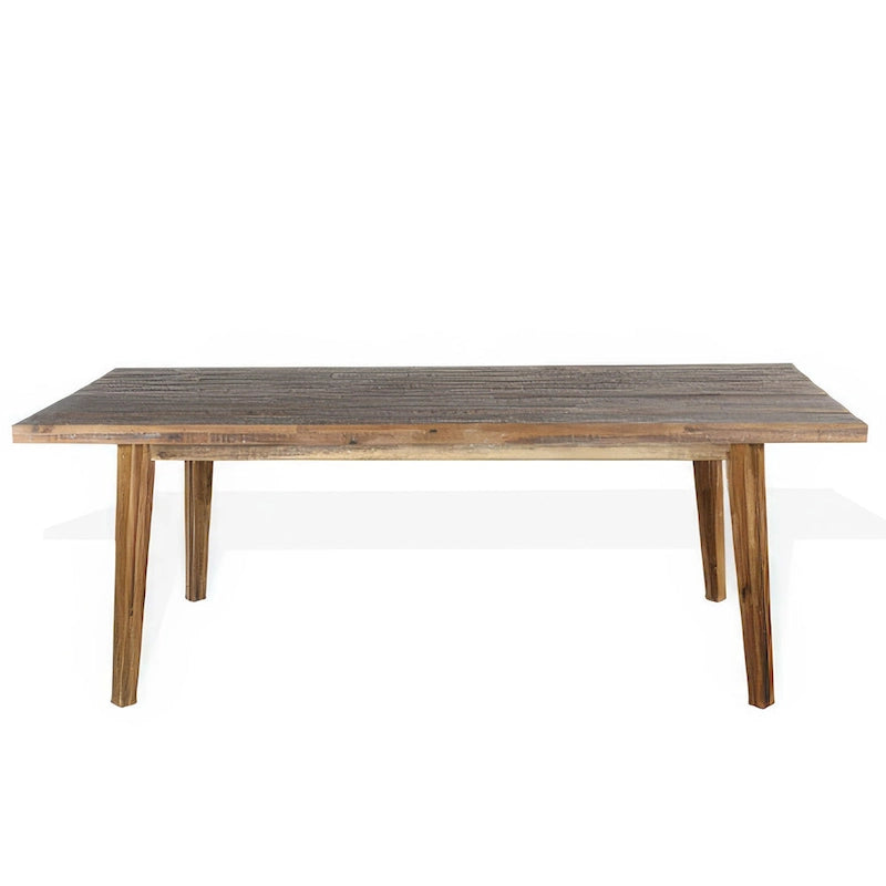 Table à manger, bois d'acacia brun clair, rectangulaire, plateau de 218 cm
