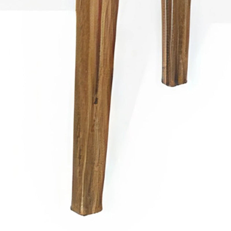 Table à manger, bois d'acacia brun clair, rectangulaire, plateau de 218 cm