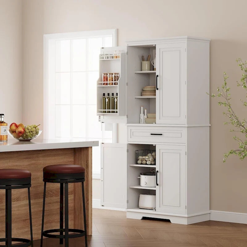 Meuble de Rangement de Cuisine de 183 cm pour Salle à Manger, Étagères Réglables