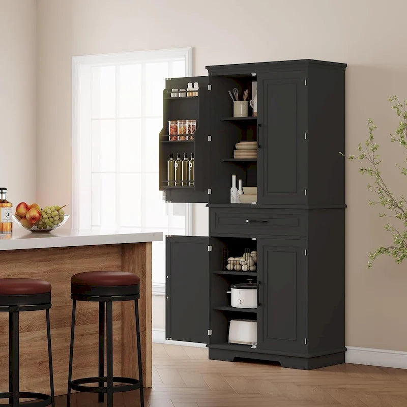 Meuble de Rangement de Cuisine de 183 cm pour Salle à Manger, Étagères Réglables