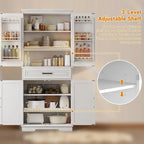 Meuble de Rangement de Cuisine de 183 cm pour Salle à Manger, Étagères Réglables
