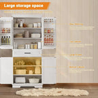 Meuble de Rangement de Cuisine de 183 cm pour Salle à Manger, Étagères Réglables