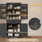Meuble de Rangement de Cuisine de 183 cm pour Salle à Manger, Étagères Réglables