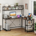 Bureau de jeu en L avec bande LED et multiprises intégrées – Voir les détails