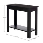 Petite table d'appoint étroite Lavish Home avec station de charge et étagère de rangement