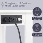 Petite table d'appoint étroite Lavish Home avec station de charge et étagère de rangement