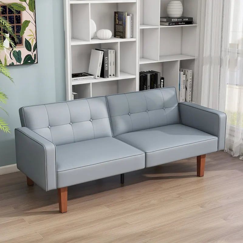 Canapé-lit convertible 2 places de 173 cm avec dossier réglable capitonné, 5 couleurs au choix - 57,00P x 173,00L x 73,00H cm