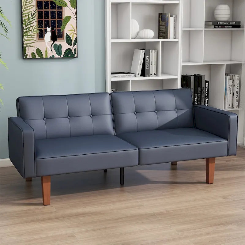 Canapé-lit convertible 2 places de 173 cm avec dossier réglable capitonné, 5 couleurs au choix - 57,00P x 173,00L x 73,00H cm