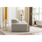 Fauteuil d'appoint capitonné moderne beige 53,15 boutons avec mousse pure et grand coussin pour salon
