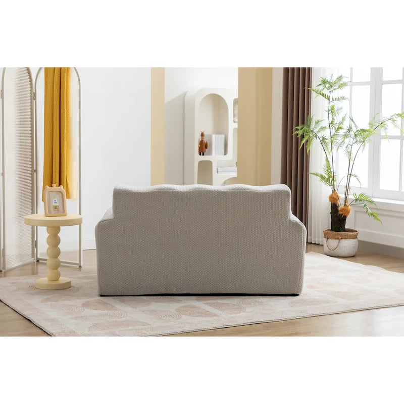 Fauteuil d'appoint capitonné moderne beige 53,15 boutons avec mousse pure et grand coussin pour salon