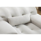 Fauteuil d'appoint capitonné moderne beige 53,15 boutons avec mousse pure et grand coussin pour salon