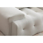 Fauteuil d'appoint capitonné moderne beige 53,15 boutons avec mousse pure et grand coussin pour salon