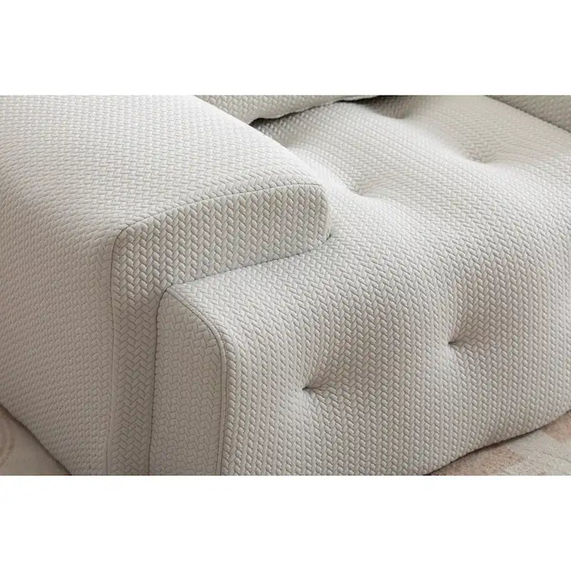 Fauteuil d'appoint capitonné moderne beige 53,15 boutons avec mousse pure et grand coussin pour salon