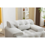 Fauteuil d'appoint capitonné moderne beige 53,15 boutons avec mousse pure et grand coussin pour salon