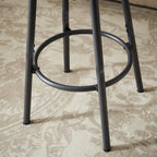 Ensemble de salle à manger rustique 7 pièces avec table rectangulaire et chaises de bar en cuir PU