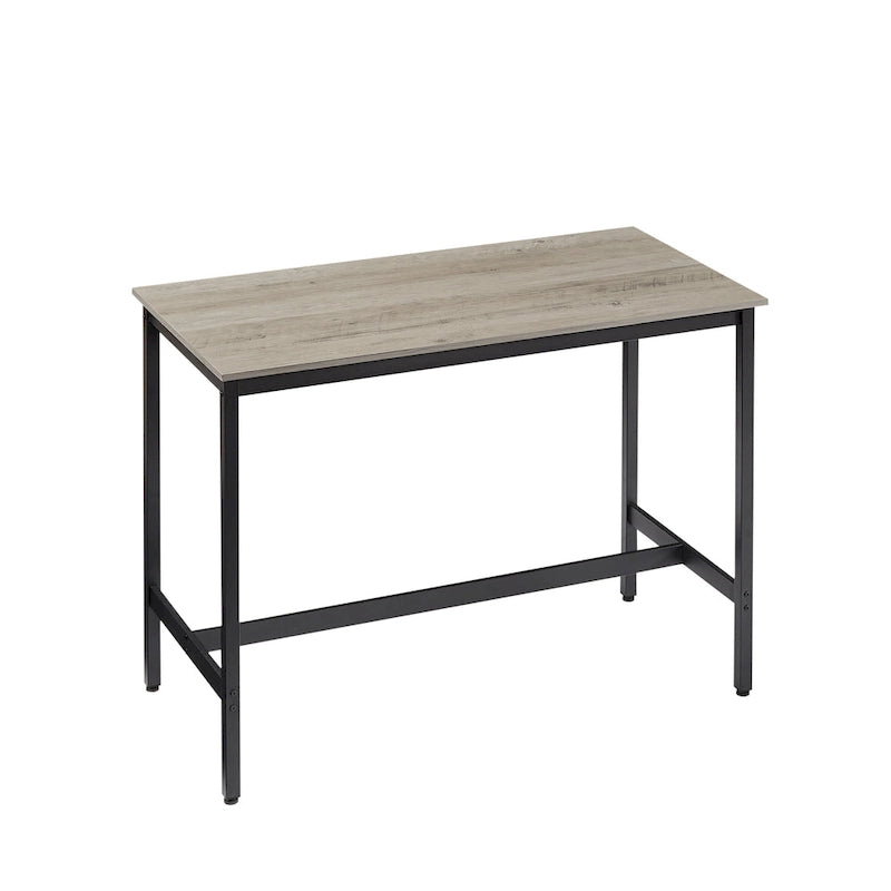 Ensemble de salle à manger rustique 7 pièces avec table rectangulaire et chaises de bar en cuir PU