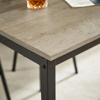 Ensemble de salle à manger rustique 7 pièces avec table rectangulaire et chaises de bar en cuir PU