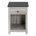 Table d'appoint avec tiroir et étagère, petite table de rangement à 2 niveaux, table de chevet avec tiroir, table d'appoint avec rangement