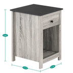 Table d'appoint avec tiroir et étagère, petite table de rangement à 2 niveaux, table de chevet avec tiroir, table d'appoint avec rangement