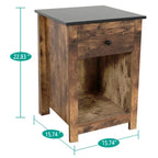Table d'appoint avec tiroir et étagère, petite table de rangement à 2 niveaux, table de chevet avec tiroir, table d'appoint avec rangement