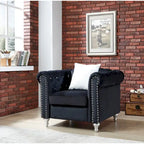 Fauteuil d'appoint en velours et cristal
