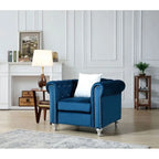 Fauteuil d'appoint en velours et cristal