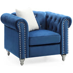 Fauteuil d'appoint en velours et cristal
