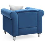 Fauteuil d'appoint en velours et cristal
