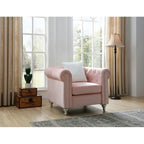 Fauteuil d'appoint en velours et cristal